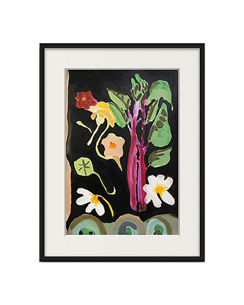 Chard & Flowers (Original Framed Painting)