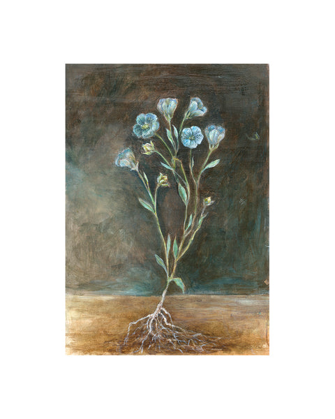 Flax Flower (Original Painted Panel)