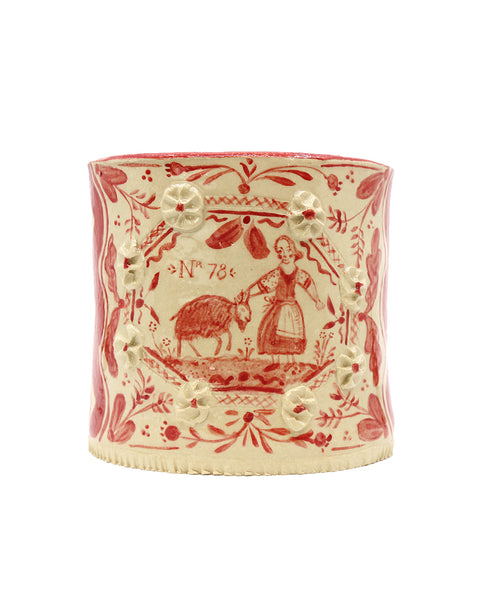Circular Planter (Girl with Sheep)