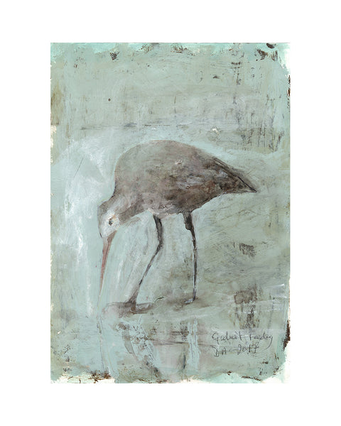 Godwit Feeding (Original Framed Painting)