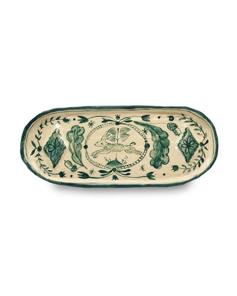 Small Decorative Tray (Green Rabbit)