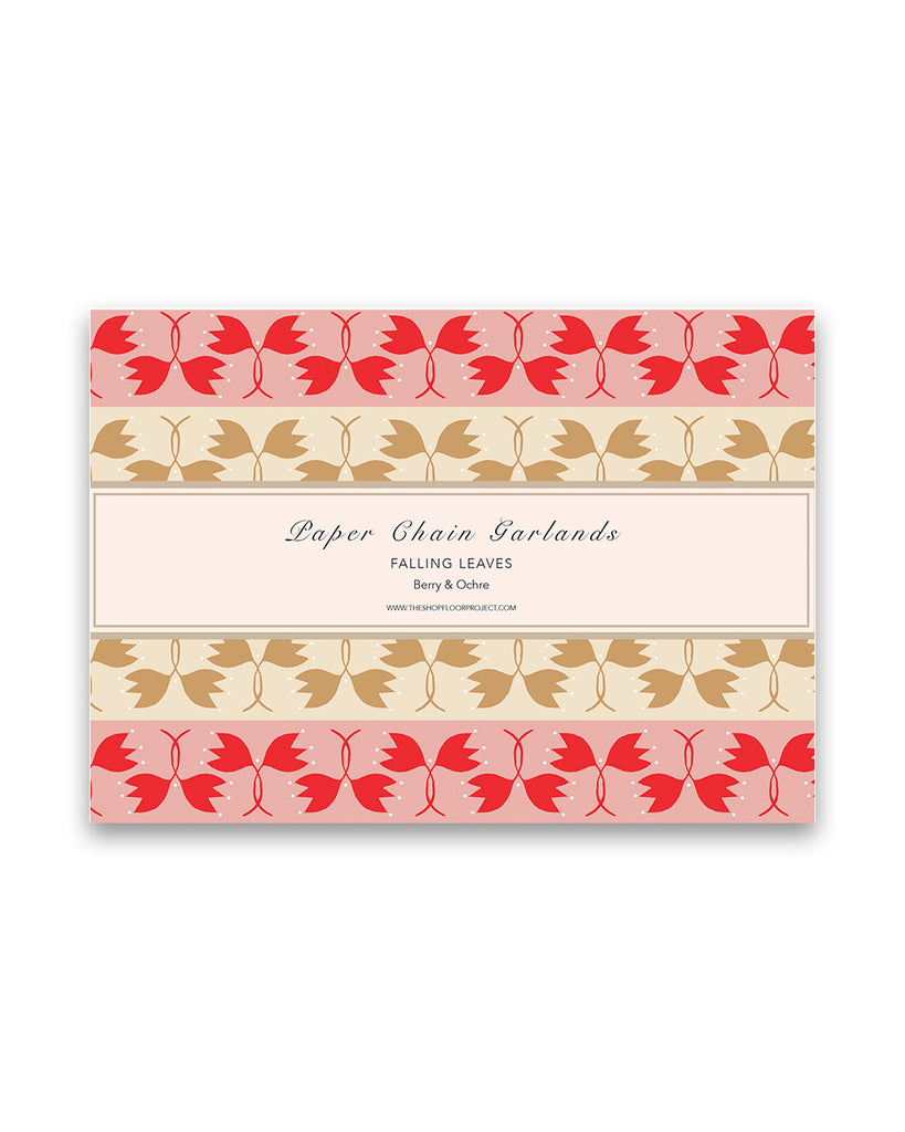 Paper Chain Garland Kit: Falling Leaves (Berry & Ochre)