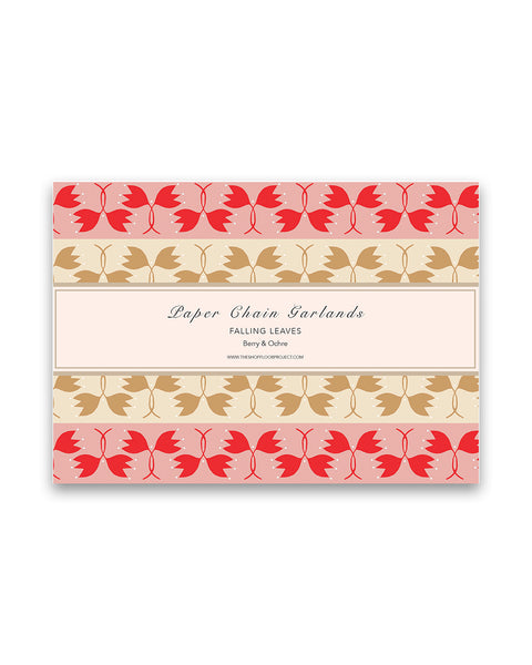 Paper Chain Garland Kit: Falling Leaves (Berry & Ochre)