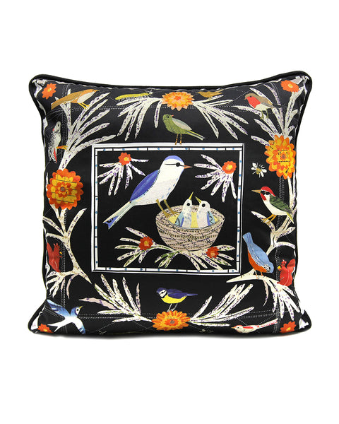 The Quilt of Insects, Birds & Two Squirrels Cushion