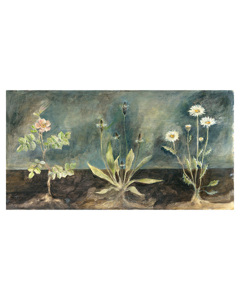 Wild Flower Triptych (Original Painted Panel)