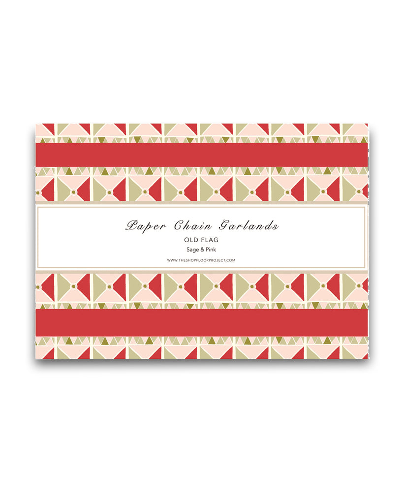 Paper Chain Garland Kit: Old Flag (Sage & Pink)