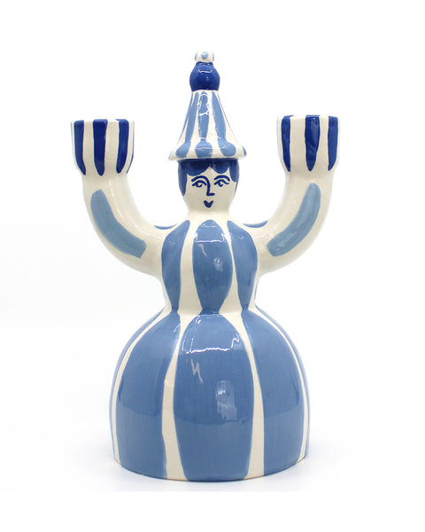 Light Blue Juggler Candelabra