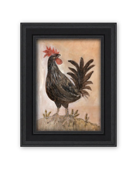 Original Framed Painted Panel - The Rooster