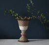 Pedestal Vase (Green Garland Frilled Top)