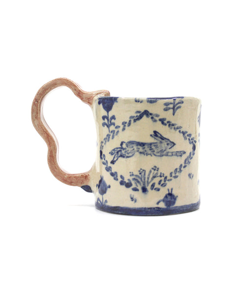 Rabbit and Flowers Cup (Pink)