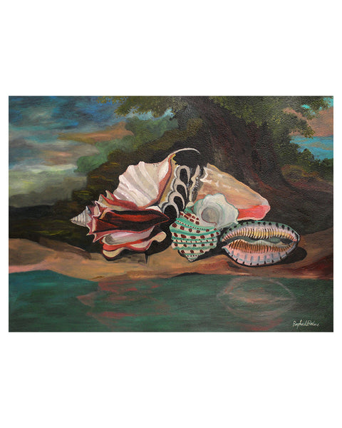 Shells Beneath a Tree (Original Framed Painting)