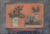Tabletop Still Life with Honeysuckle and Chalkware Deer (Framed Original)