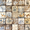 Blue Tapestry Lion (Handmade Tile)