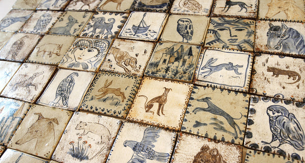 Blue Tapestry Hound (Handmade Tile) – THE SHOP FLOOR PROJECT ltd
