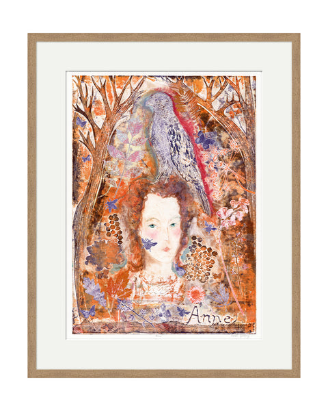 Anne Hathaway (Rust) (Original Framed Collagraph)