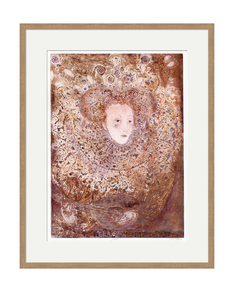 Elizabeth I (Rust) (Original Framed Collagraph)