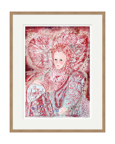 Elizabeth I Rainbow & Serpent (Verdigris) (Original Framed Collagraph)