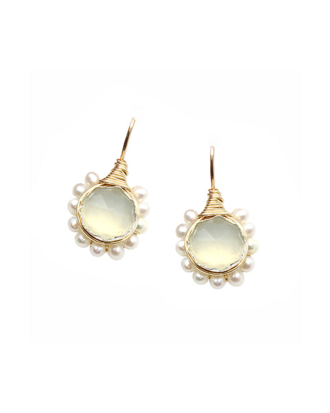 Baroque Bud Earrings (Jade & Pearls)