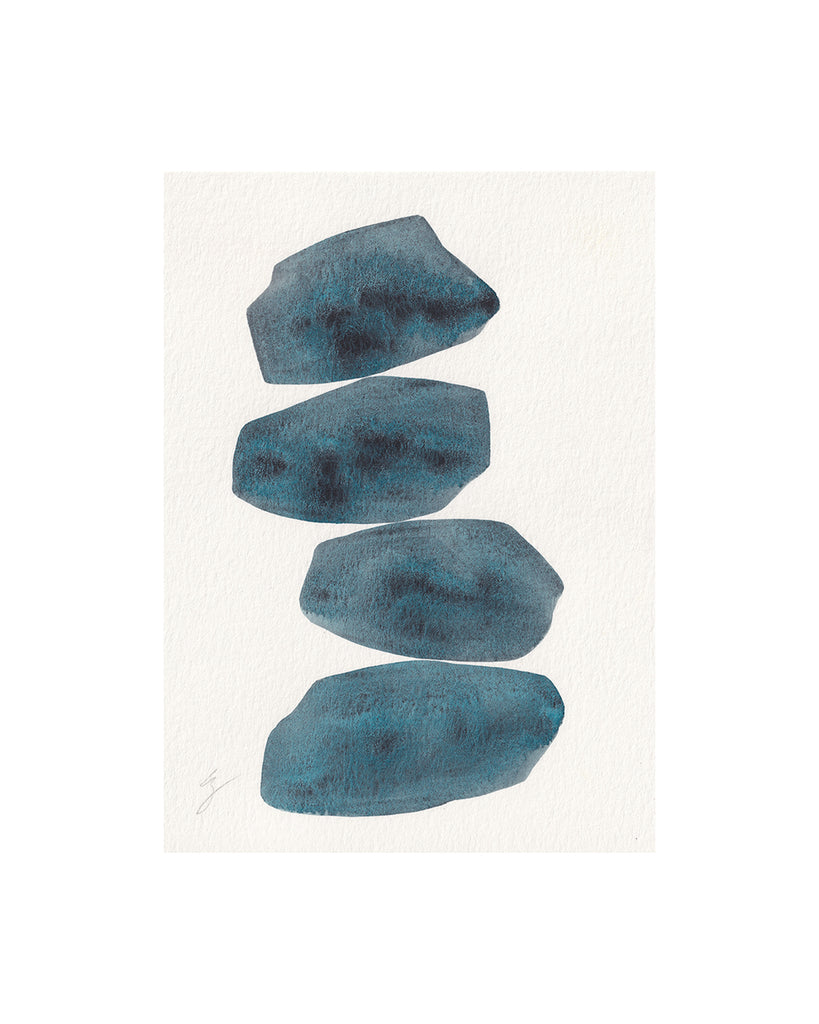 Blue Stone Stack VIII (Original Framed Watercolour)