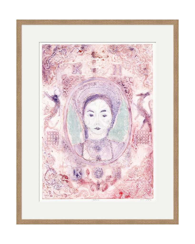 Katherine Howard (Verdigris) (Original Framed Collagraph)