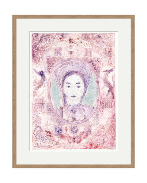 Katherine Howard (Verdigris) (Original Framed Collagraph)