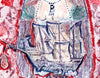Anne Boleyn with Ship (Indigo Red) (Original Framed Collagraph)