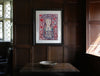 Anne Boleyn with Ship (Indigo Red) (Original Framed Collagraph)