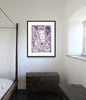 Katherine of Aragon & Monkey (Indigo) (Original Framed Collagraph)
