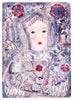 Katherine of Aragon & Monkey (Indigo) (Original Framed Collagraph)