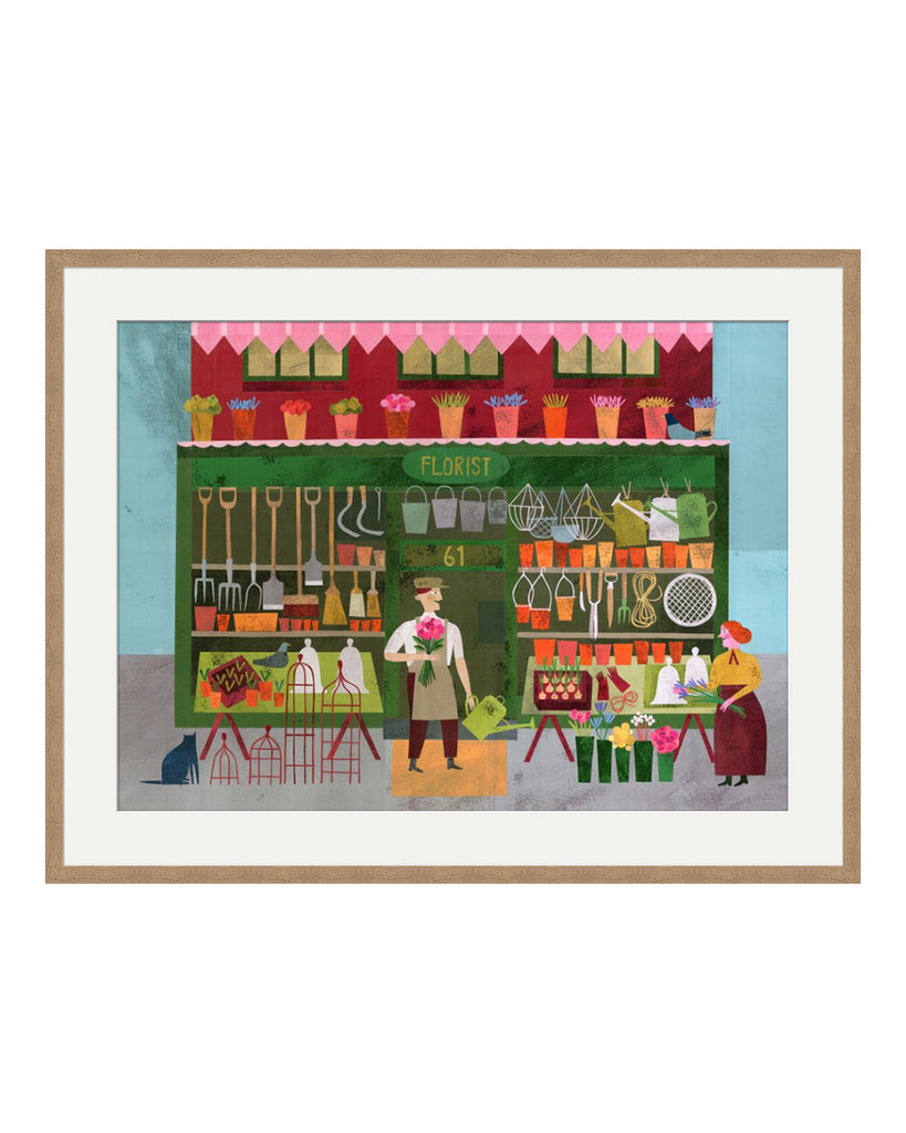 At the Florist's (Original Framed Collage)
