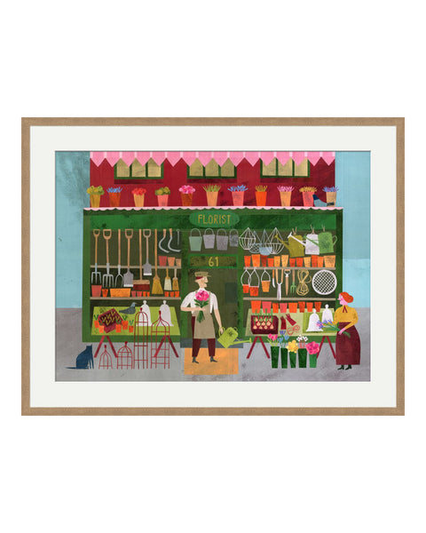 At the Florist's (Original Framed Collage)
