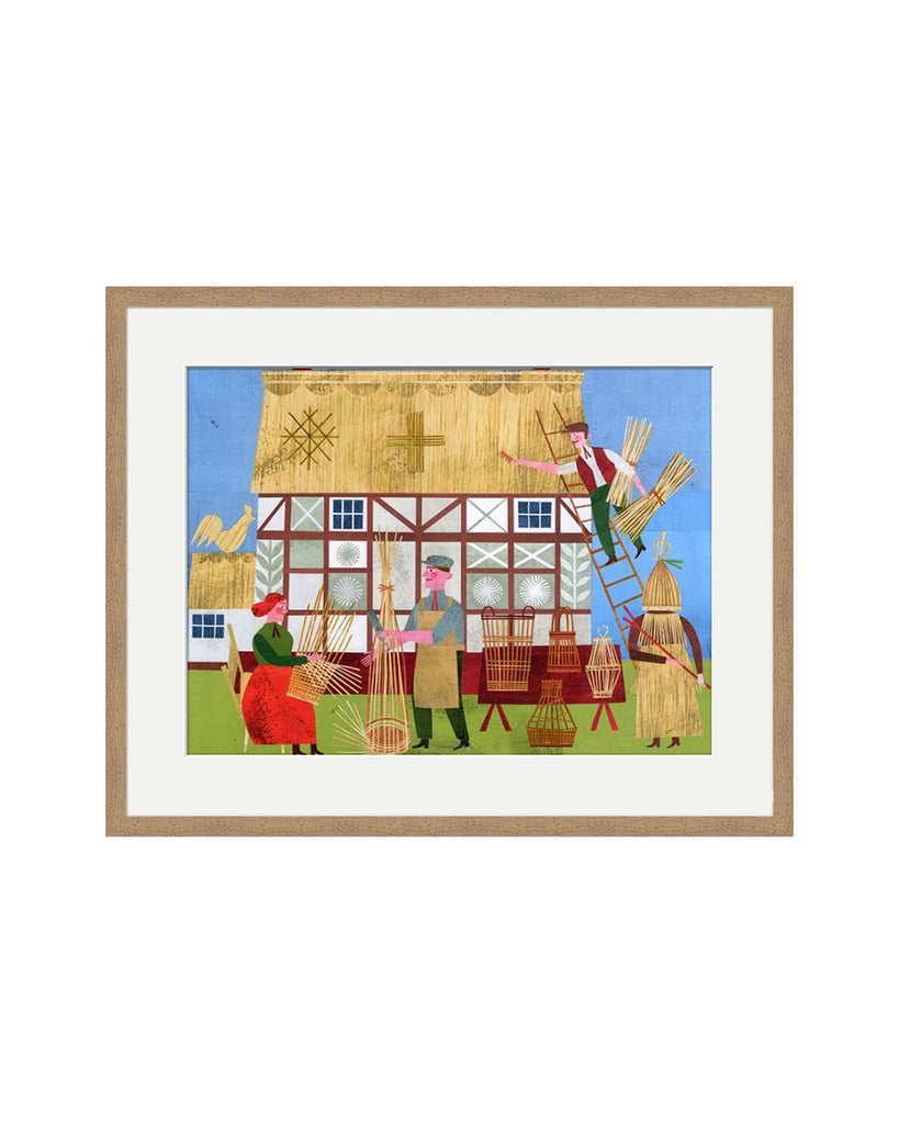 The Basket Weavers (Original Framed Collage)