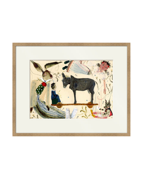 Donkey & Hare (Original Framed Painting)