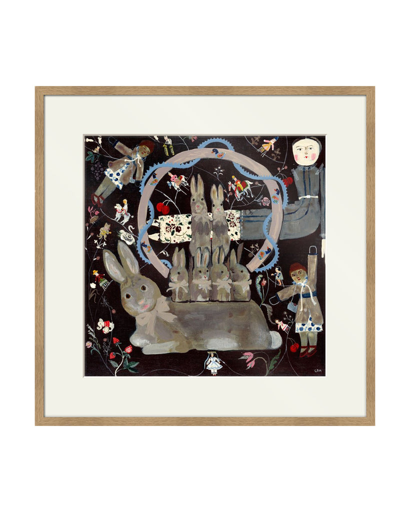 Bunny Stack (Original Framed Painting)