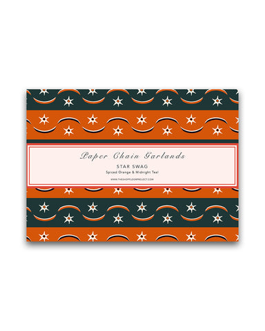 PAPER CHAIN GARLAND KIT: Star Swag (Red Earth & Midnight)