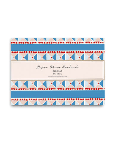 Paper Chain Garland Kit: Old Flag (Blue & Berry)