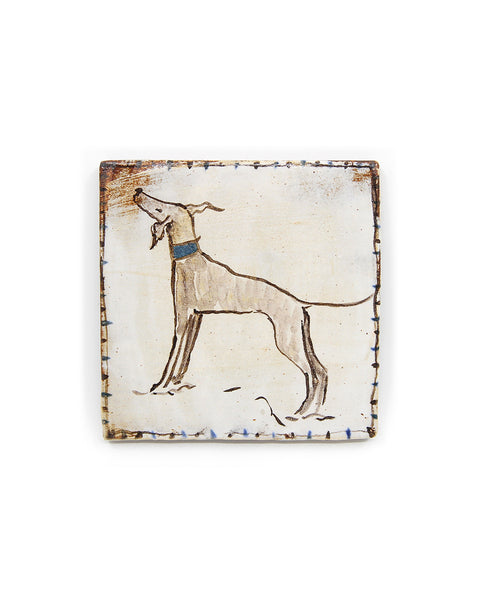 Attentive Hound (Handmade Tile)