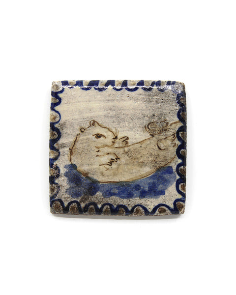 Bathing Otter (Handmade Tile)