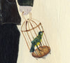 Doll with Birdcage (Original Framed Painting)