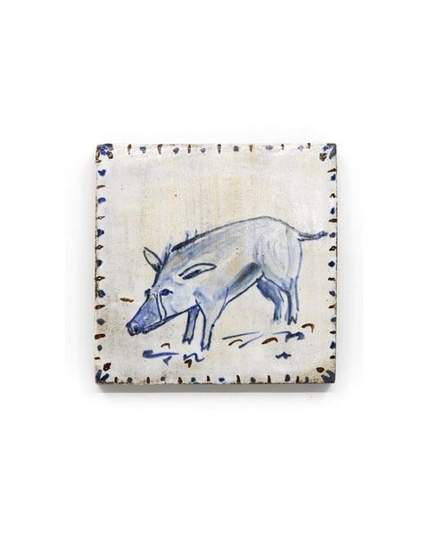 Blue Boar (Handmade Tile)