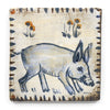 Blue Boar with Flowers (Handmade Tile)