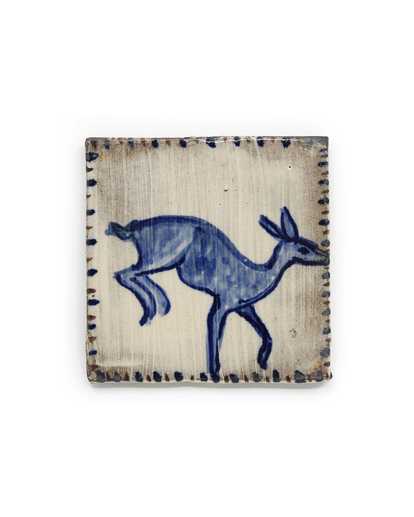 Blue Deer II (Handmade Tile)