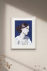 Painted Portrait - Blue Virginia Woolf