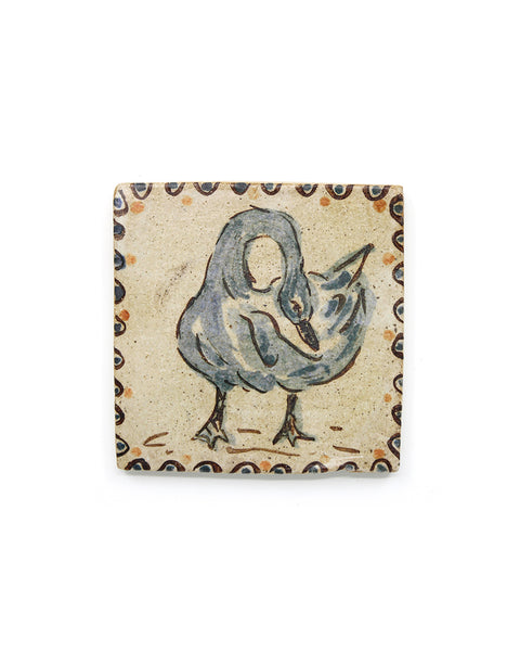Blue Tapestry Swan (Handmade Tile)