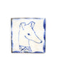 Blue & White Hound Portrait (Handmade Tile)