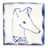 Blue & White Hound Portrait (Handmade Tile)