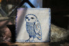 Blue & White Tapestry Owl (Handmade Tile)