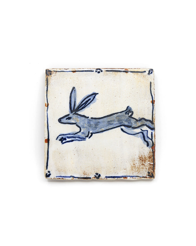 Blue Rabbit I (Handmade Tile)