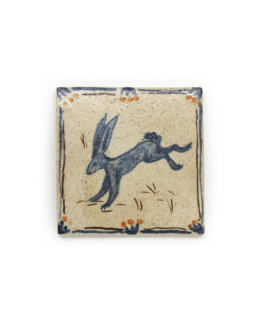 Blue Rabbit II (Handmade Tile)