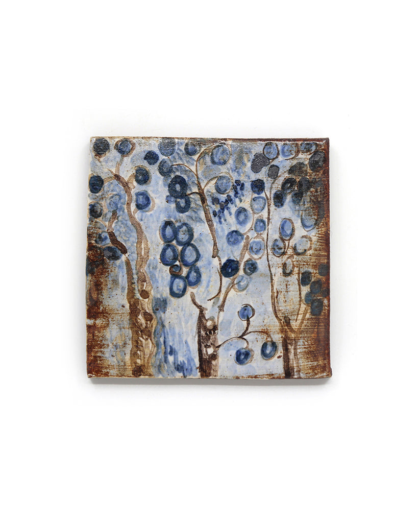 Blue Tapestry Trees (Handmade Tile)